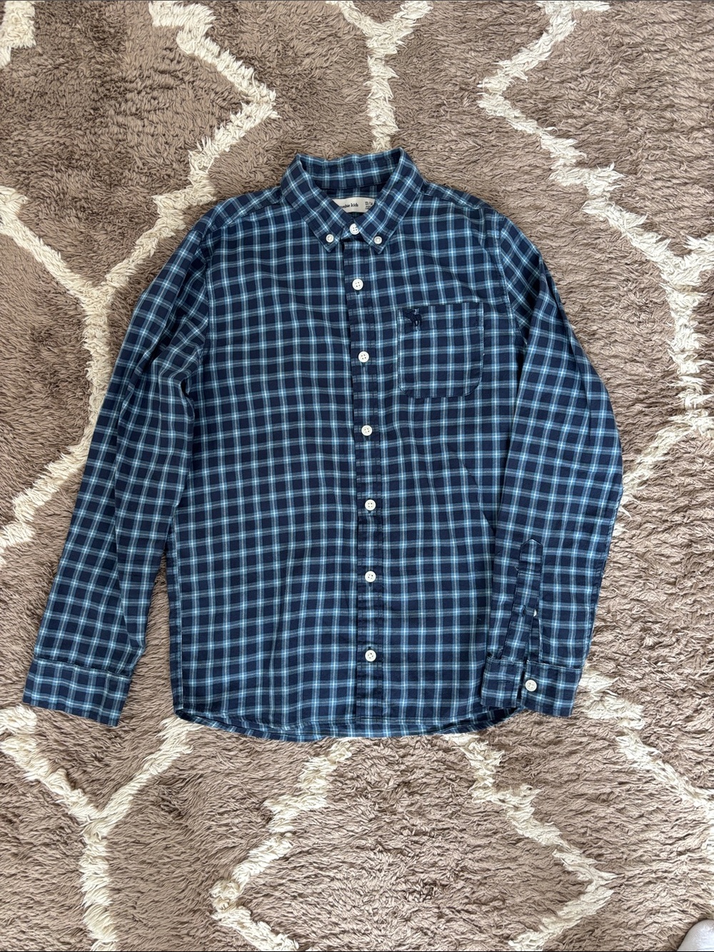 Abercrombie kids Blue Plaid Button-Down Shirt